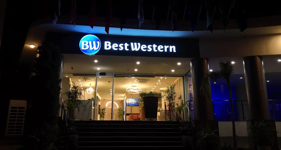 Best Western Rawalpindi Central entrance at night
