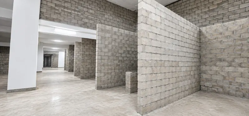 Corridor between unit partitions inside Sky Luxe